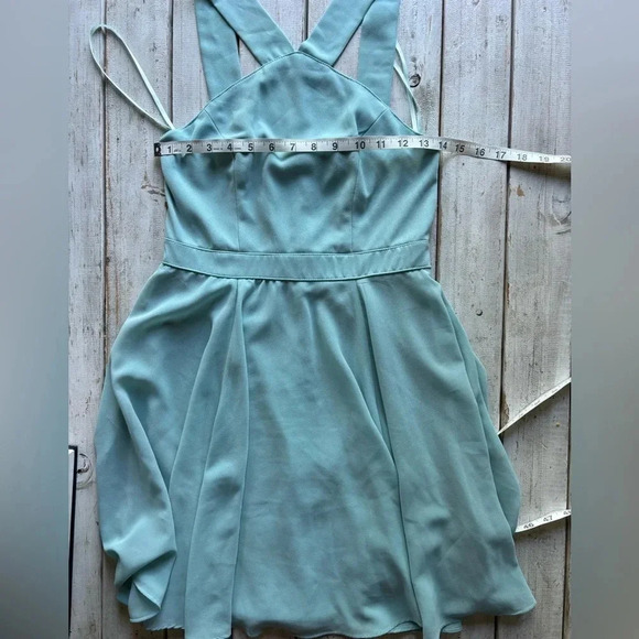 Lulu’s, cross back, teal, polyester, strappy, size small - Picture 6 of 12